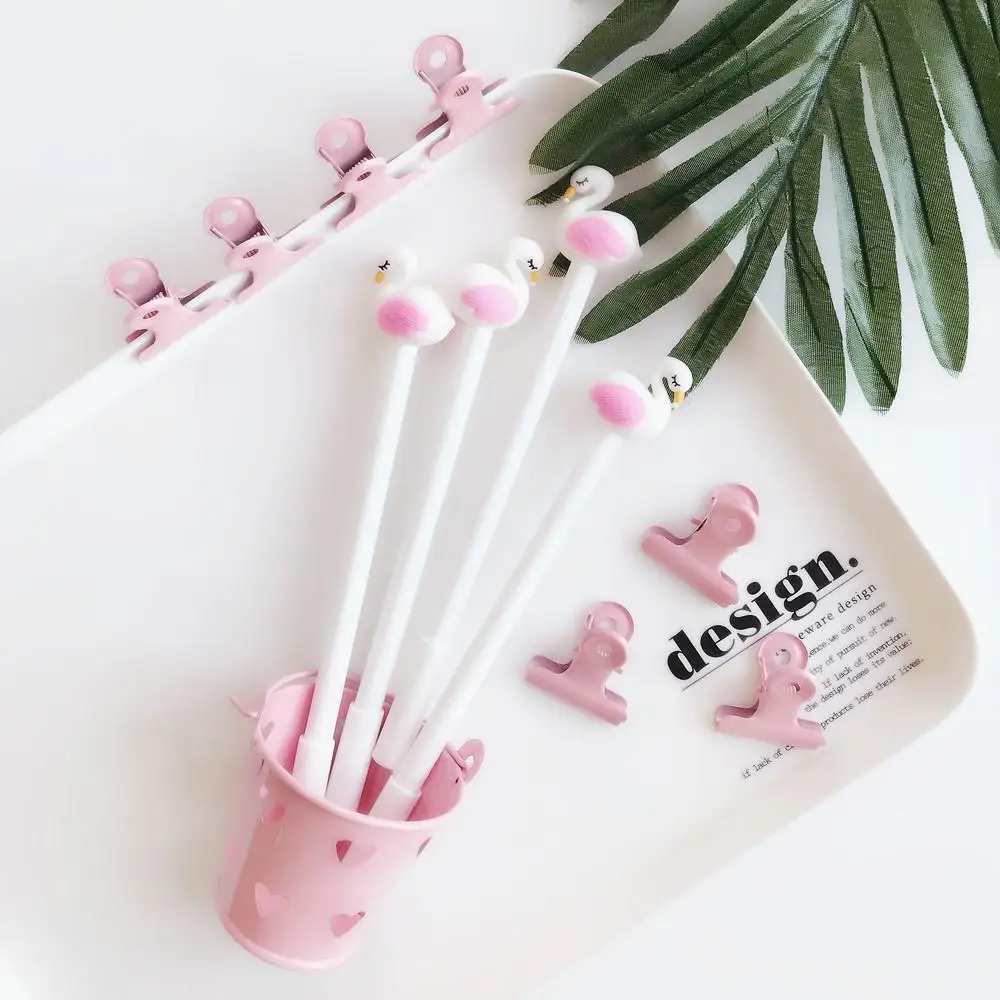 Pink White Cartoon Ballpoint Pen Needlework Unique Cute Animal Model Gift Office Write Neutral Student Ballpoint Pen