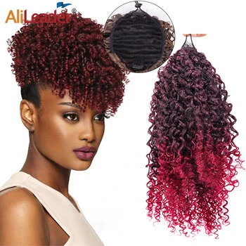 

Alileader Drawstring Ponytail Synthetic Pony Tail Hair Extensions Puff Drawsting Ponytails Kinky Curly Ponytails More Durable