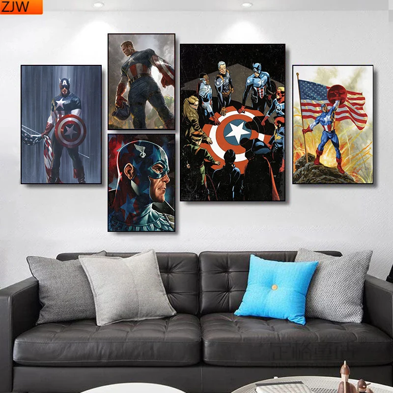 5D DIY Captain America Full Diamond Embroidery Painting Inlaid Mosaic Cross Stitch Kits Room Decoration | Дом и сад