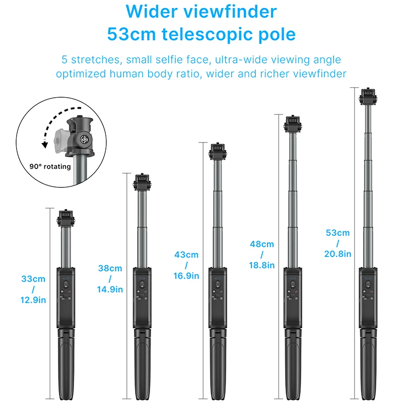 Ulanzi MT-40 무선 블루투스 Selfie 스틱 아이폰 12 프로 맥스 12 미니 Gopro 카메라 원격 제어 미니 삼각대 접이식