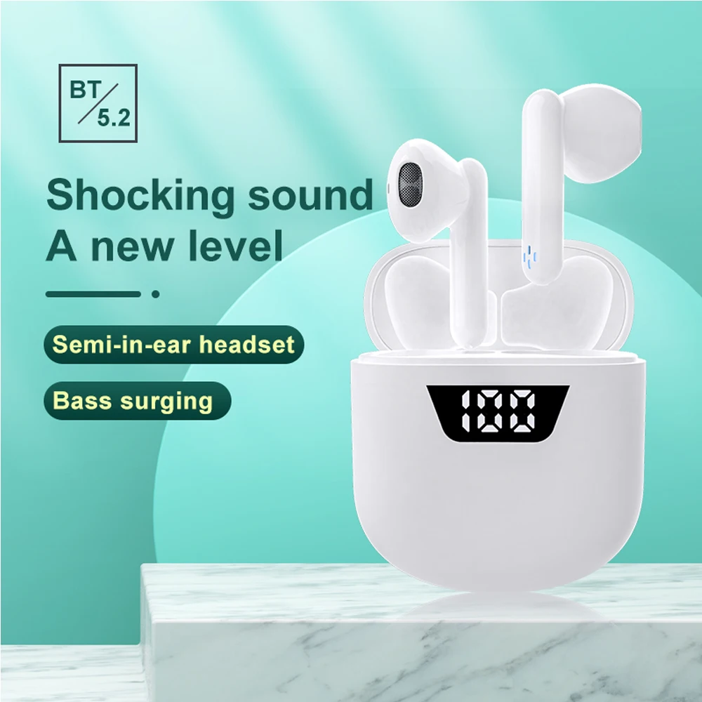 P66 TWS Super Bass 9D Stereo Headphones with Mic Sports Noise Reduction True Wireless Bluetooth Earphones For Xiaomi Smartphones