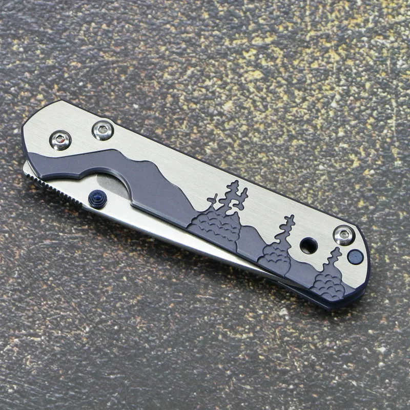 TIGEND small sebenza 21 Универсальный складной нож D2 лезвие титановый узор Ручка Кемпинг Охота Карманный фрукты Ножи EDC инструменты