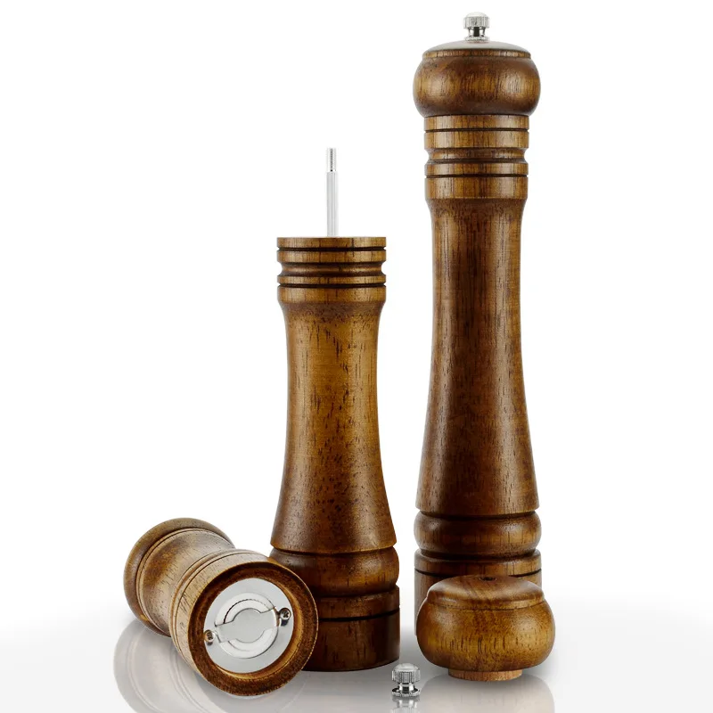 Manual Oak Wooden Pepper Mill Salt Grinder Kitchen Spice Tools