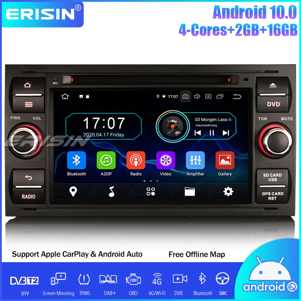 Erisin 5931 DAB + Android 10 0 автомобильный Стерео Авторадио DVD GPS Wifi OBD 4G USB для Ford C/S Max Galaxy Kuga