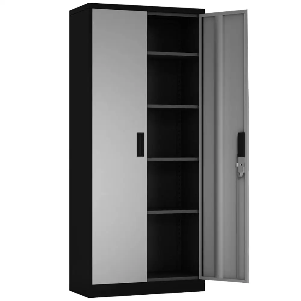 

Metal Storage File Cabinet 4 Adjustable Shelves Steel Filing Cabinet 70.9"H Office Use 2 Door Suitable for Office School Dorm