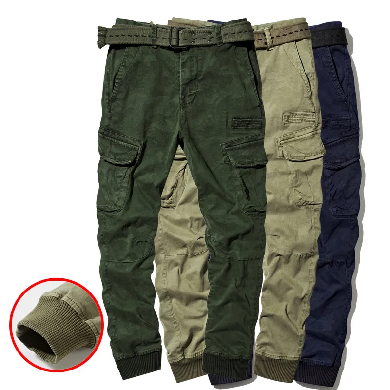 

2018 New Style Bags Athletic Pants Dark Stripes Printed Camouflage Closing Casual Pants Thin Loose-Fit 9 Pants 2251