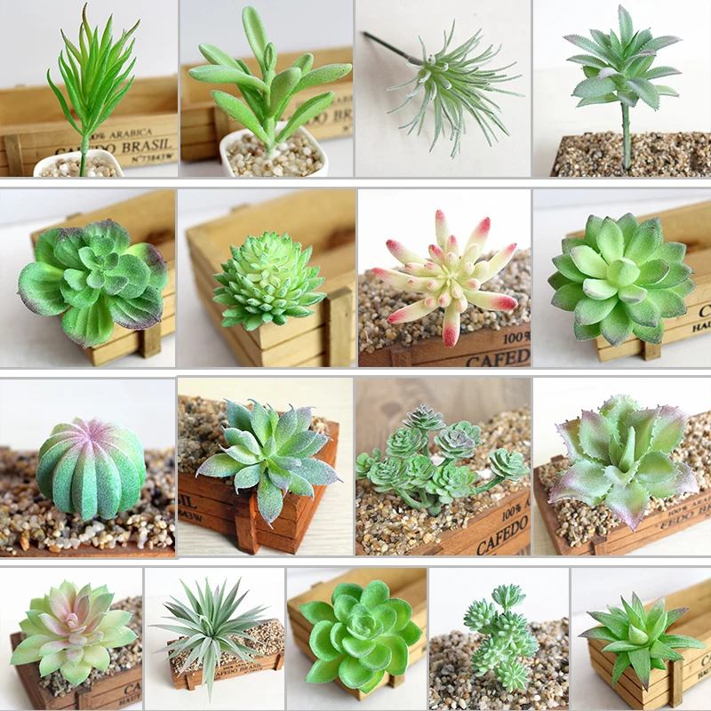 Realistic And Vivid Eye-catching 1 Pieces Home Artificial Succulents Plant Miniature Fake DIY Home Floral Decor