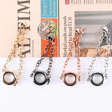 1 шт. Для женщин Браслеты модные магнитной цепи памяти медальон, браслеты для девочек плавающие прелести прозрачный Стекло медальон ювелирные изделия