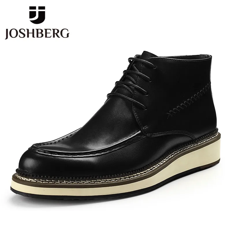 

JOSHBERG New Arrivals Height Increasing Men'S Shoes Large Size Leather Boots Unique Boots For Men Botas Seguridad Hombre