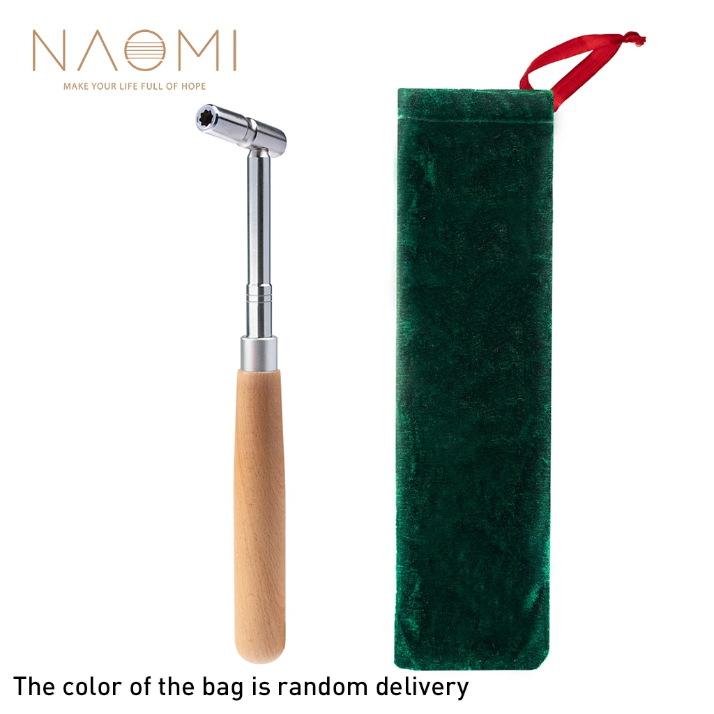 

NAOMI Tuning Hammer Straight Bar Soft Maple Handle L-shape Square Wrench Tuner Spanner Tip String Pin Repair Tool # 1104