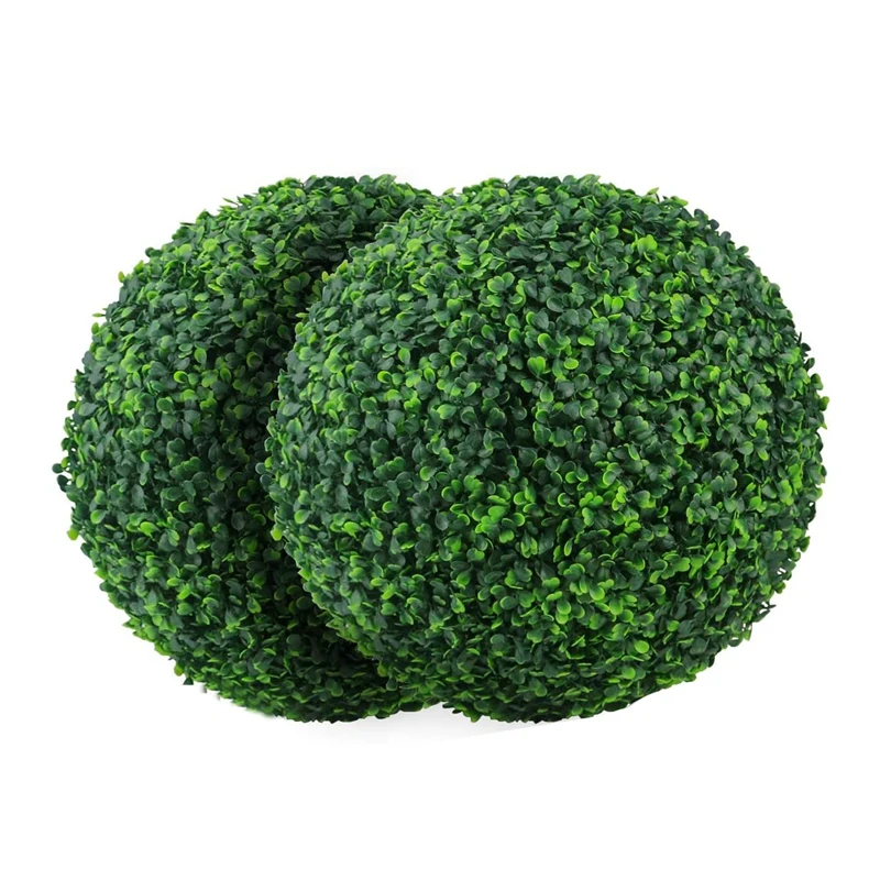 2 PCS 15.7 Inch Artificial Plant Topiary Ball Faux Boxwood Decorative Balls for Backyard Balcony Garden Wedding DéCor | Дом и сад