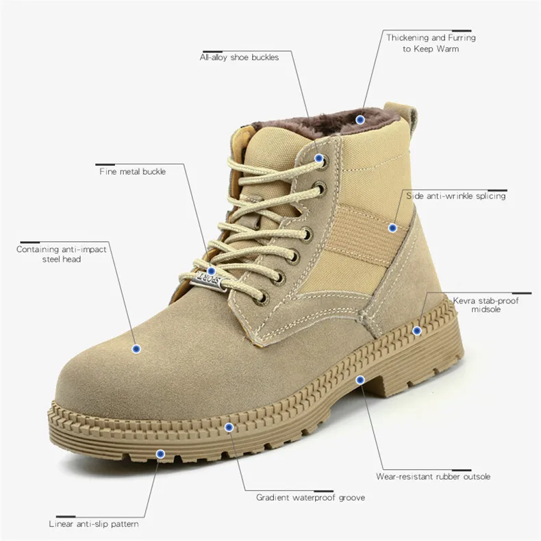 36-46 Мужская защитная обувь анти-разбивание пустыни выживания стальной носок рабочие безопасные военные сапоги#1905