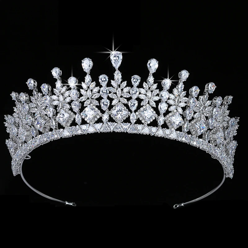 Женские свадебные аксессуары для волос Crown HADIYANA с фианитом роскошные ювелирные