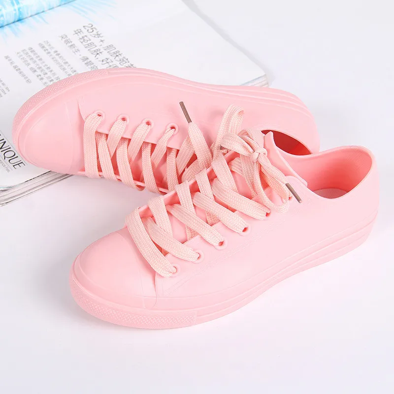 

Rain Boots For Women White Sneakers Shoes Waterproof 2019 Spring Summer Female Casual Shoes Rubber Rain Boots Size 41