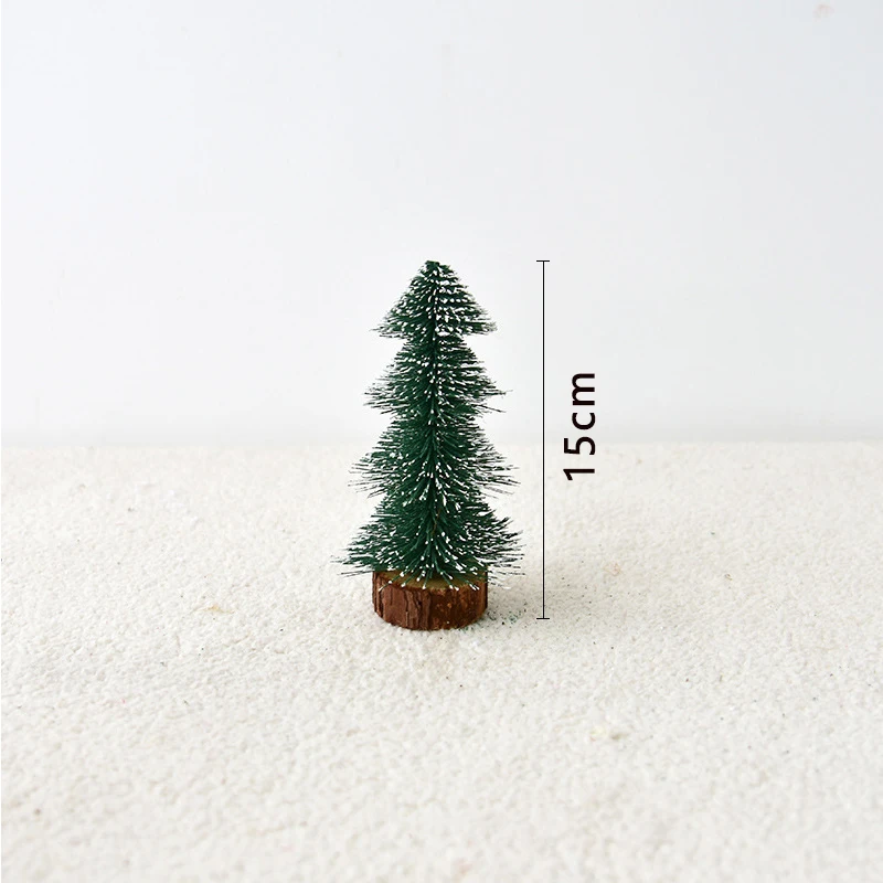 DIY рождественская елка небольшой сосна мини-деревья, 10/15/20 см помещен на рабочем столе домашний Декор рождественские украшения, подарки для детей - Цвет: B-15CM