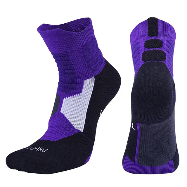 professional outdoor Sport Cycling Socks Basketball Football Soccer Running Trekking Socks Men Women Purple