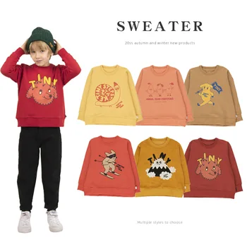 

Ins2020 Autumn New Tiny Series Printed Hoodie Long Sleeve Pullover Hoody Baby Girl Sweatshirt Kids Sweatshirt Boys Sweatshirts