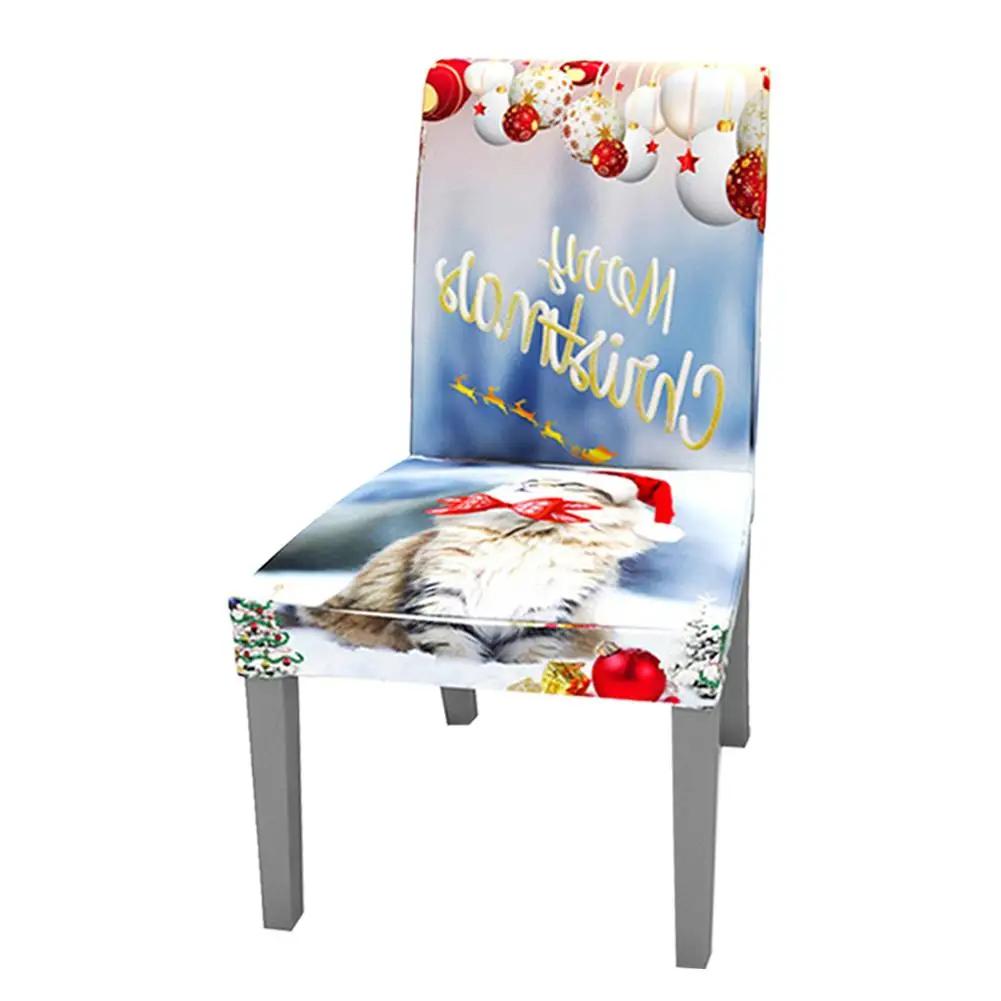 Обеденный Чехол для стула «Рождество» стиль дома эластичный кусок крышка гостиничный столик и стул для ресторана крышка Удобная машинная стирка - Цвет: Blue 1pcs