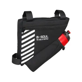 

B-SOUL Bike Triangle-Bag For Bicycle Front Frame Bag Cycling Top Tube Bag With Water Bottle Pocket Bicycle Accessories(black)