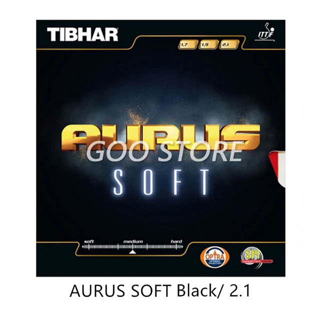 TIBHAR AURUS / AURUS SOUND / SOFT Orignal TIBHAR Table Tennis Rubber Ping Pong Sponge AURUS SOFT Black