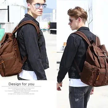 

Men'S Travel Bags Popular Large Capacity AUGUR Genuine Leather Waterproof Outdoor Camping School Bag Men'S Backpack Vintage