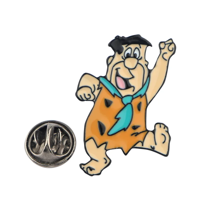 K835 Flintstones мультфильм аниме эмалированные булавки и броши для женщин и мужчин нагрудные булавки рюкзак сумки значок воротник ювелирные изделия 1 шт