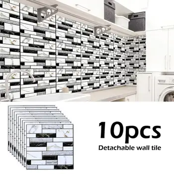 

10pcs/lot 3D Removable Self-adhesion Wall Sticker Waterproof DIY Home Kitchen Bathroom Decoration Wallpaper 30 x30cm WP309