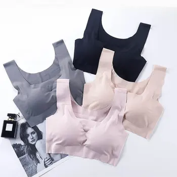 

Women Casual Solid Wireless Fitness Bras Bralette Removable Padded Bra Underwear Sleepwear Sport Brassieres