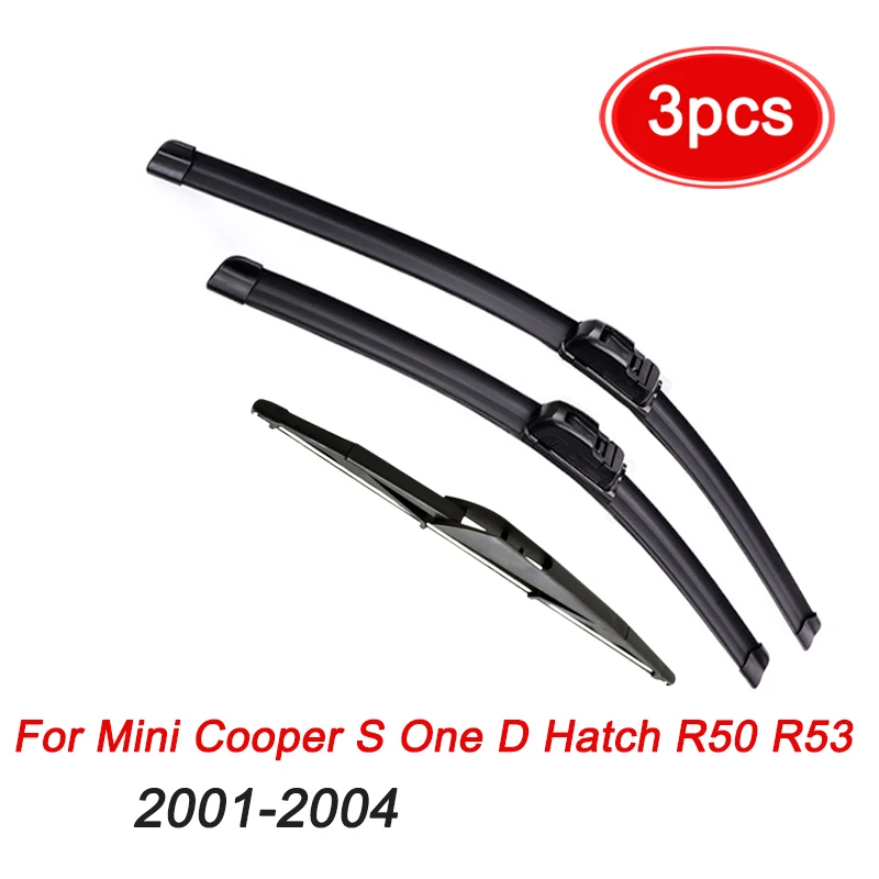 Midoon Wiper Front Rear Wiper Blades Set Kit For Mini Cooper S One D