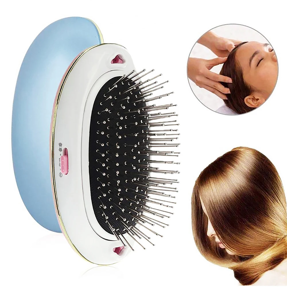 Отрицательная Ионная Щетка для волос для женщин и мужчин, мини-расческа для волос, электрическая массажная расческа, портативный выпрямитель для волос, выпрямляющая щетка