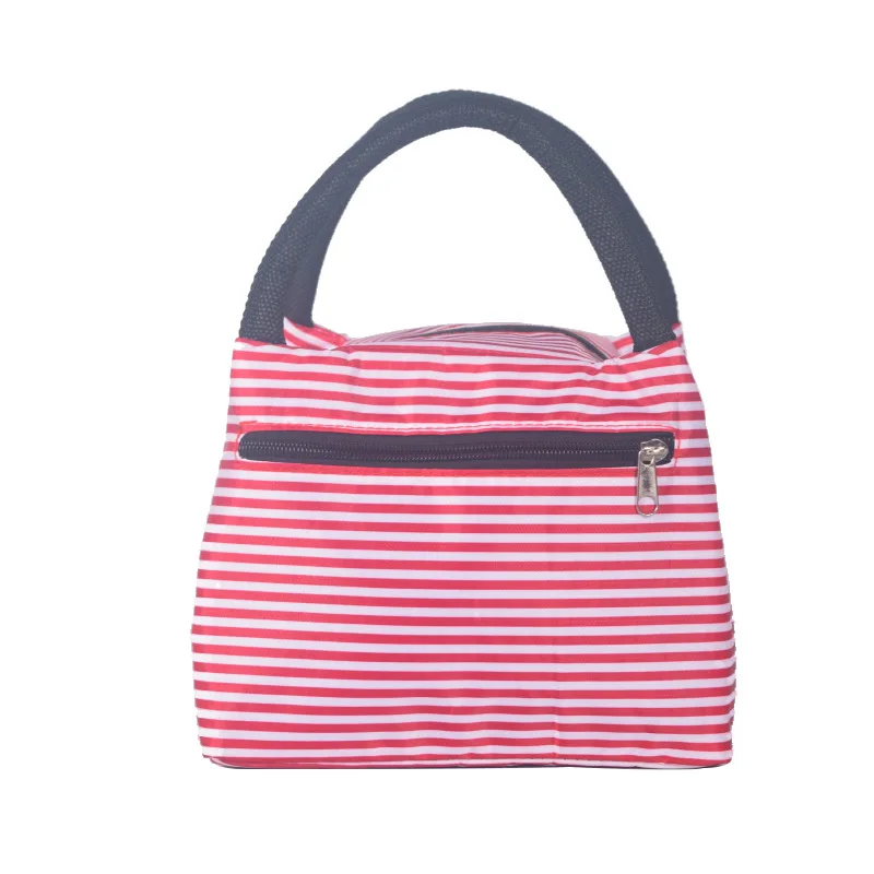 Pink Striped Новые водонепроницаемые сумки для обедов, ткань Оксфорд, портативная Изолированная крутая сумка для пикника, переносные сумки для хранения, Термосумка - Цвет: Pink Striped