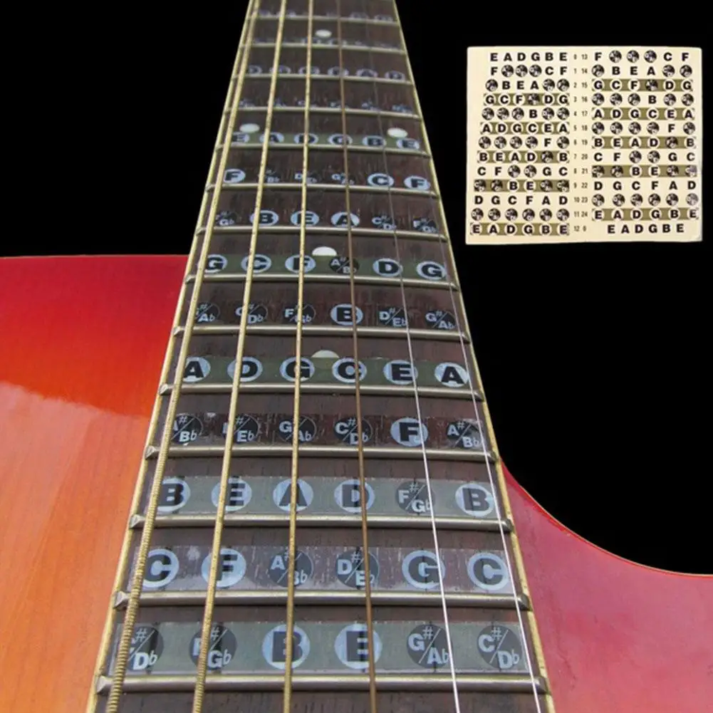 Portable Guitar Fretboard Note Sticker Musical Scale Fingerboard Beginner Guitar Scales Stickers chord stickers,guitar accessories,guitar fretboard stickers
