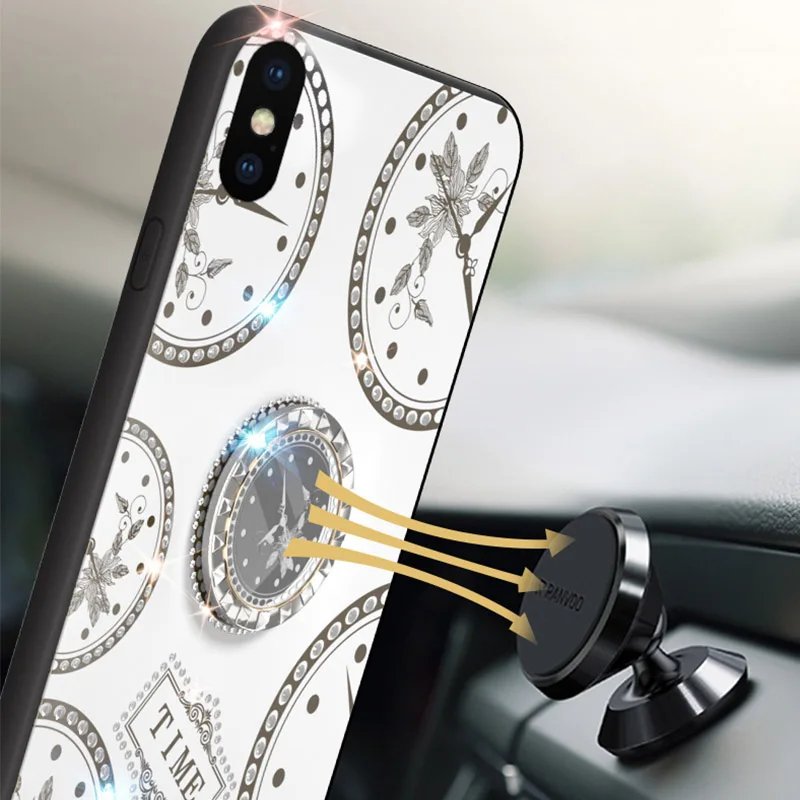 Силиконовый чехол для телефона с магнитным кольцом iphone 6 6s 7 8 Plus 11 pro x xs max xr 10