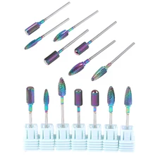 Сверла для ногтей с 7 видов стилей покрытием из карбида вольфрама, сверла для электрического маникюра, аксессуары для маникюра