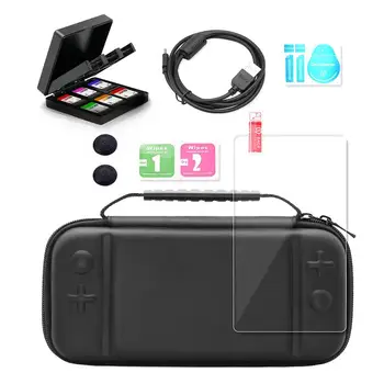 

6 in 1 Portable Storage Bag Environmentally Friendly EVA and Fabric for Nintend Switch Lite Kits Mini Game Accessories