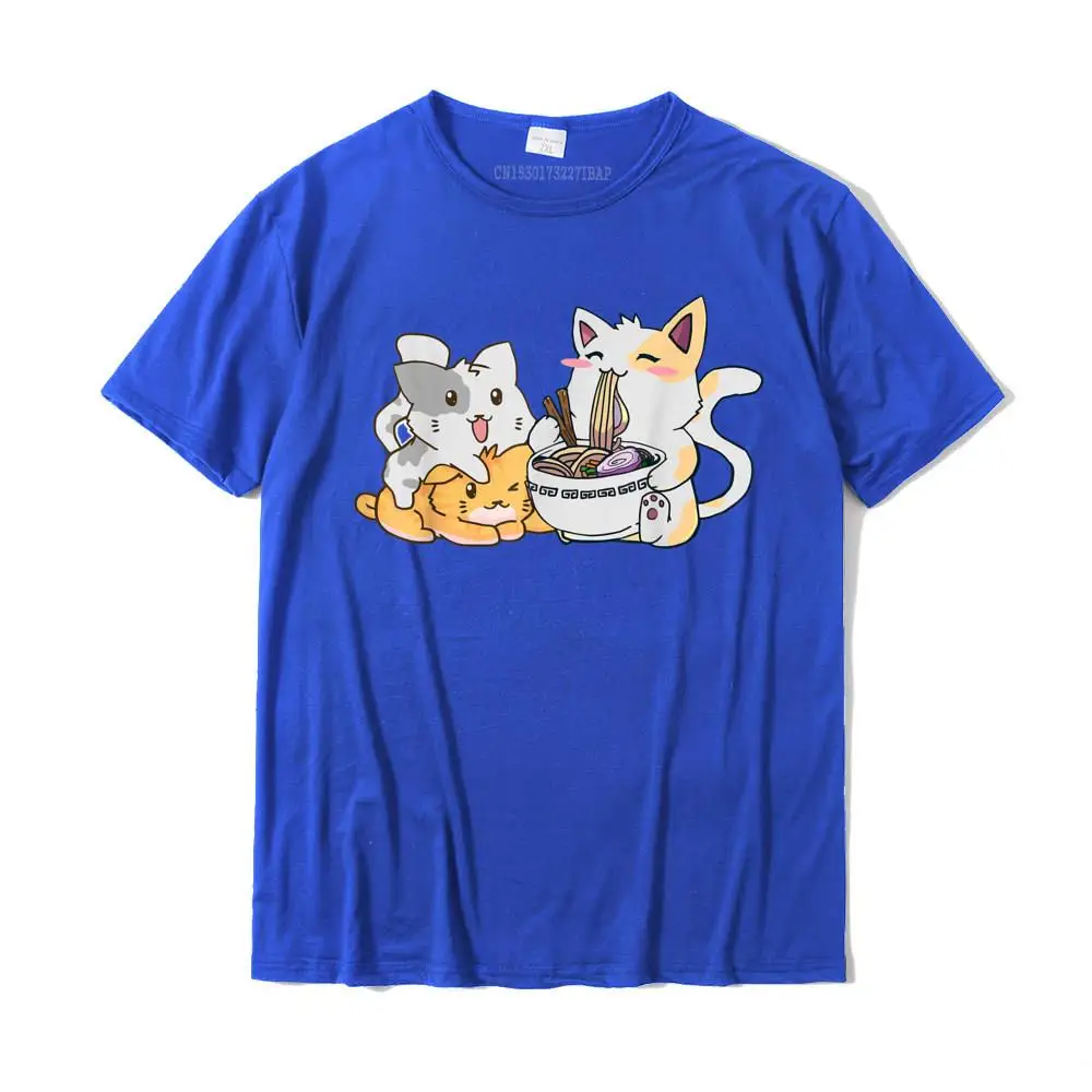 Print Casual Party Short Sleeve ostern Day Tops Shirt Designer Crew Neck Pure Cotton T-Shirt Male Tshirts Drop Shipping Kawaii Neko Ramen Anime Cat Noodles T-Shirt__MZ23912 blue