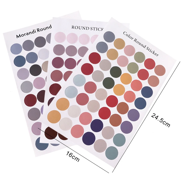 DIY стикер s Dot Morandi Earth color альбом для скрапбукинга фотообои журнал проект создание счастливых открыток украшения Уплотнительная наклейка GYH - Цвет: 1Color1Morandi1Round