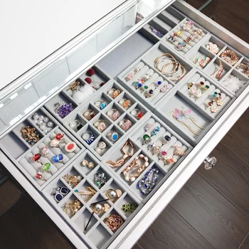 

Jewelry Tray Earrings Necklace Accessories Box Tray Head Rope Earrings Ear Clip Display Large-Capacity Hair Clip Receiving Box