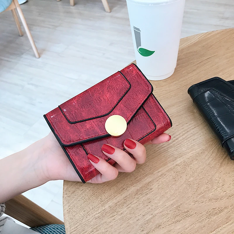 

2019 Leather Wallet Women Luxury Brand Famous Mini Women Wallets Purses Female Short Coin Zipper Purse Cartera Mujer Red Clutch