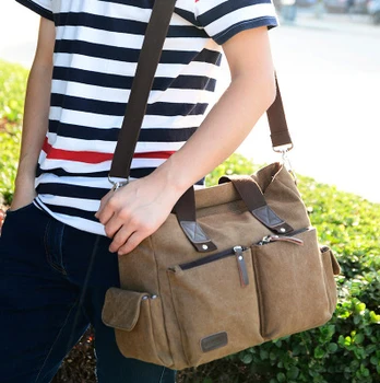 

Mens Messenger Bag,Canvas Waterproof Laptop For Laptop Vintage Satchel Briefcase Cross Body Shoulder Bag