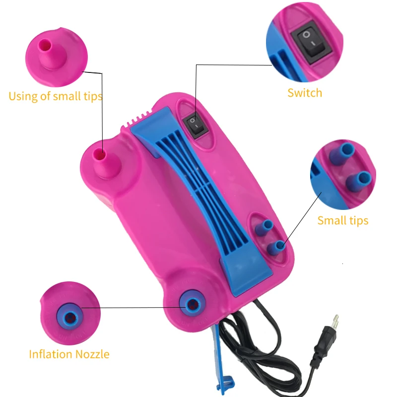 220-220V High Power Portable double nozzle AC Inflatable Electric Rose Red balloon blowers Globos Inflator for decoration