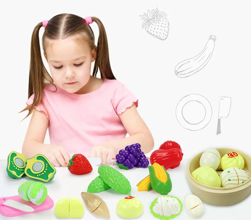 20 комплектов, игрушки для резки пищи, фрукты, овощи, булочки, пельмени, Кухонные Игрушки для маленьких детей, ролевые игры, развивающие игрушки