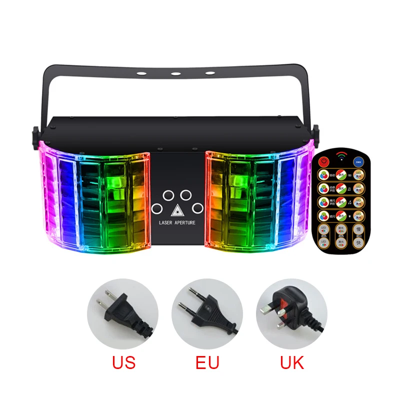 

30W 90-260V double-sided four-hole laser remote control colorful stage lights RGB DJ disco beam lighting US/UK/EU Plug