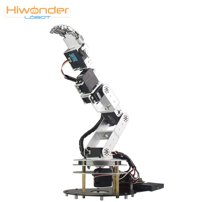 LOBOT 6DOF алюминиевый DancingArm bionic Роботизированная рука с MP3-плеером, платформа для экспериментов, готовая продукция