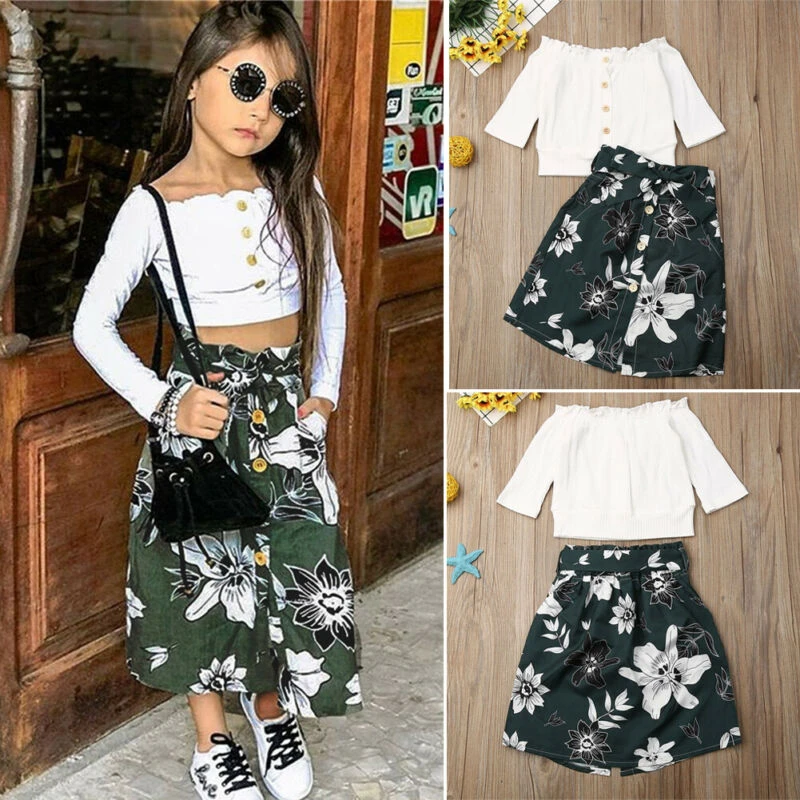white top floral skirt dress