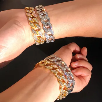 

2020 xuanpai14mm European and American jewelry source CUBAN CHAIN BRACELET hiphopracelet men's hip-hop accessories