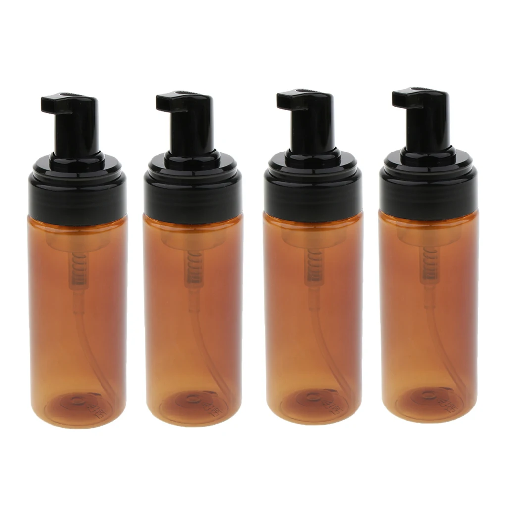 4Pcs Foaming Soap Dispenser, Plastic Refillable Foam Hand Pump Empty Bottles Container for Castile Liquid Soap , 150 ml/Pcs