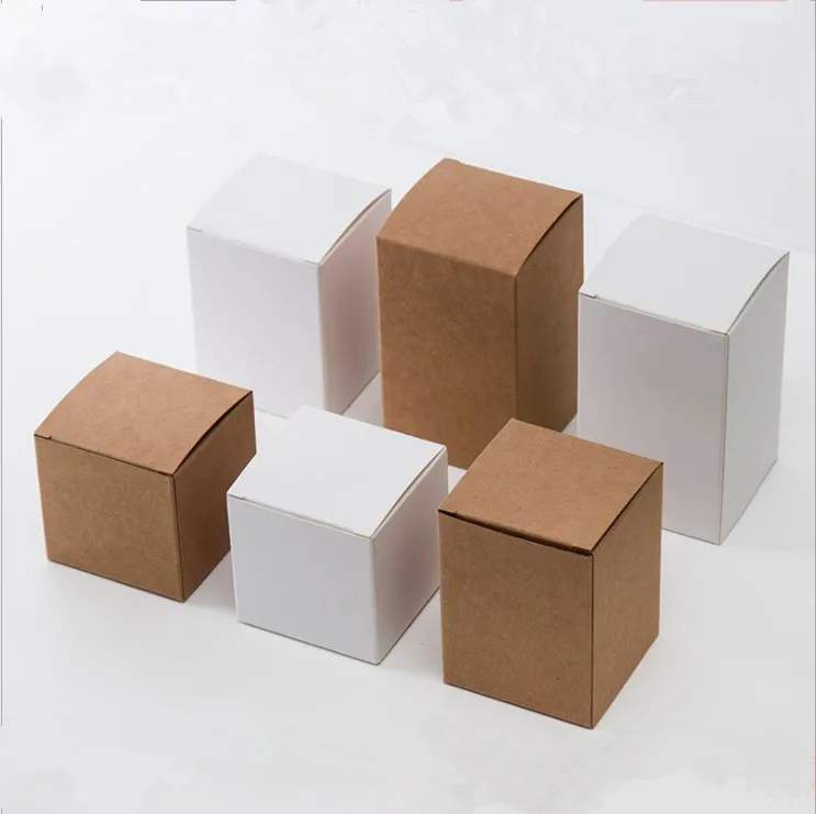 50 шт./лот 7x7x7 см милый маленький крафт-бумага упаковочная коробка Diy губная помада