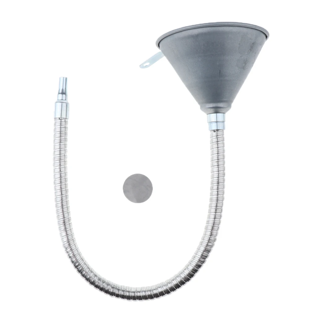 Long 24.8'' Flexible Extension Metal Funnel Nozzle for Cars and Motorcycles, Engine Oil, Liquid, Diesel, Kerosene and Gasoline