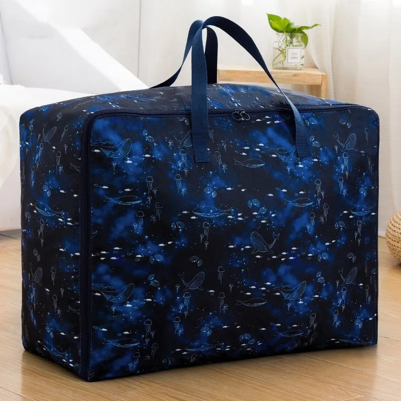 Folding Closet Blanket Bedding Organizer Printed Cartoon Finishing Dust Bag Household Items Storage Bag Moisture Proof Handbag